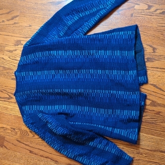 Rynning & Ihlen handwoven in Norway wool shades of blue indie blazer sz S - Picture 6 of 10